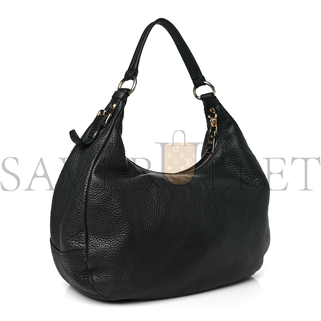 PRADA VITELLO DAINO HOBO BLACK (36*30*15cm)