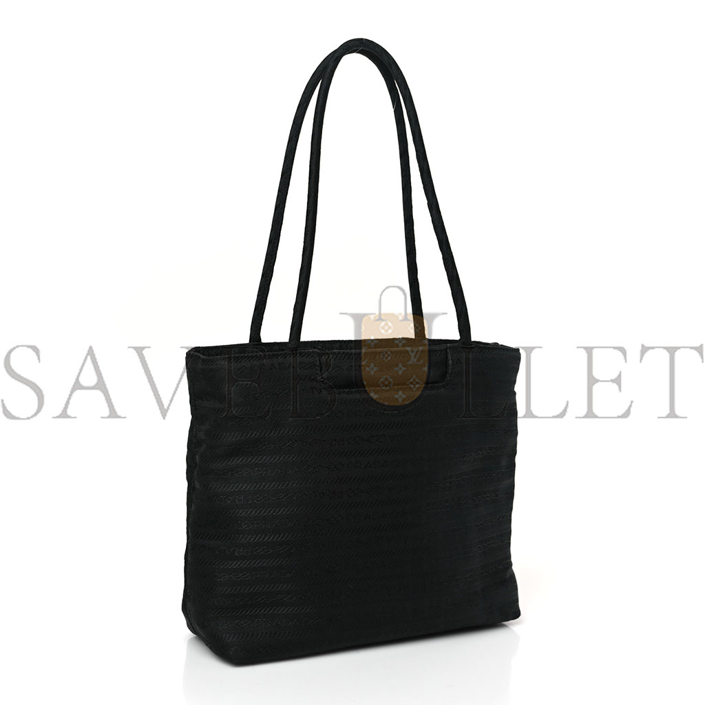 PRADA TESSUTO NYLON JACQUARD TOTE BLACK (22*20*8cm)