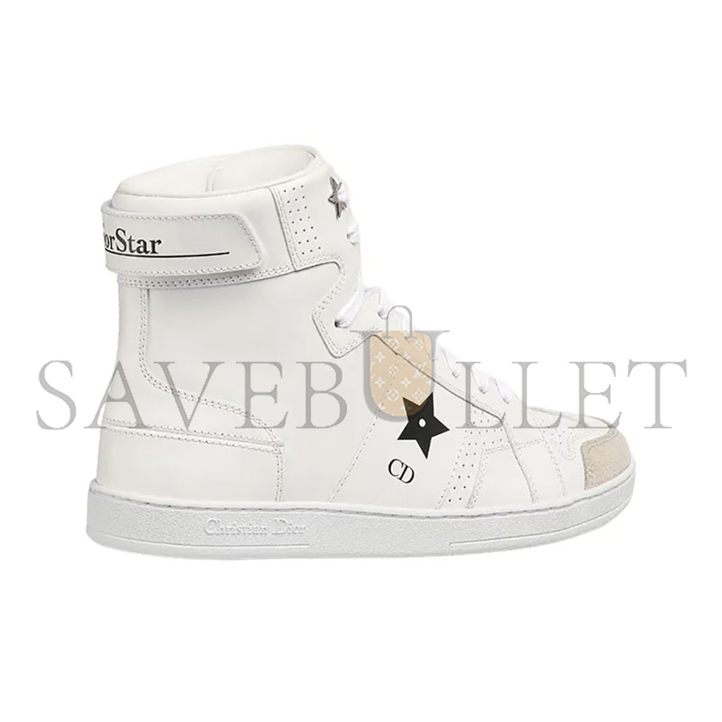 DIOR STAR SKATEBOARD SHOES WOMEN'S HIGH-TOP WHITE KCK377CLD_S19W