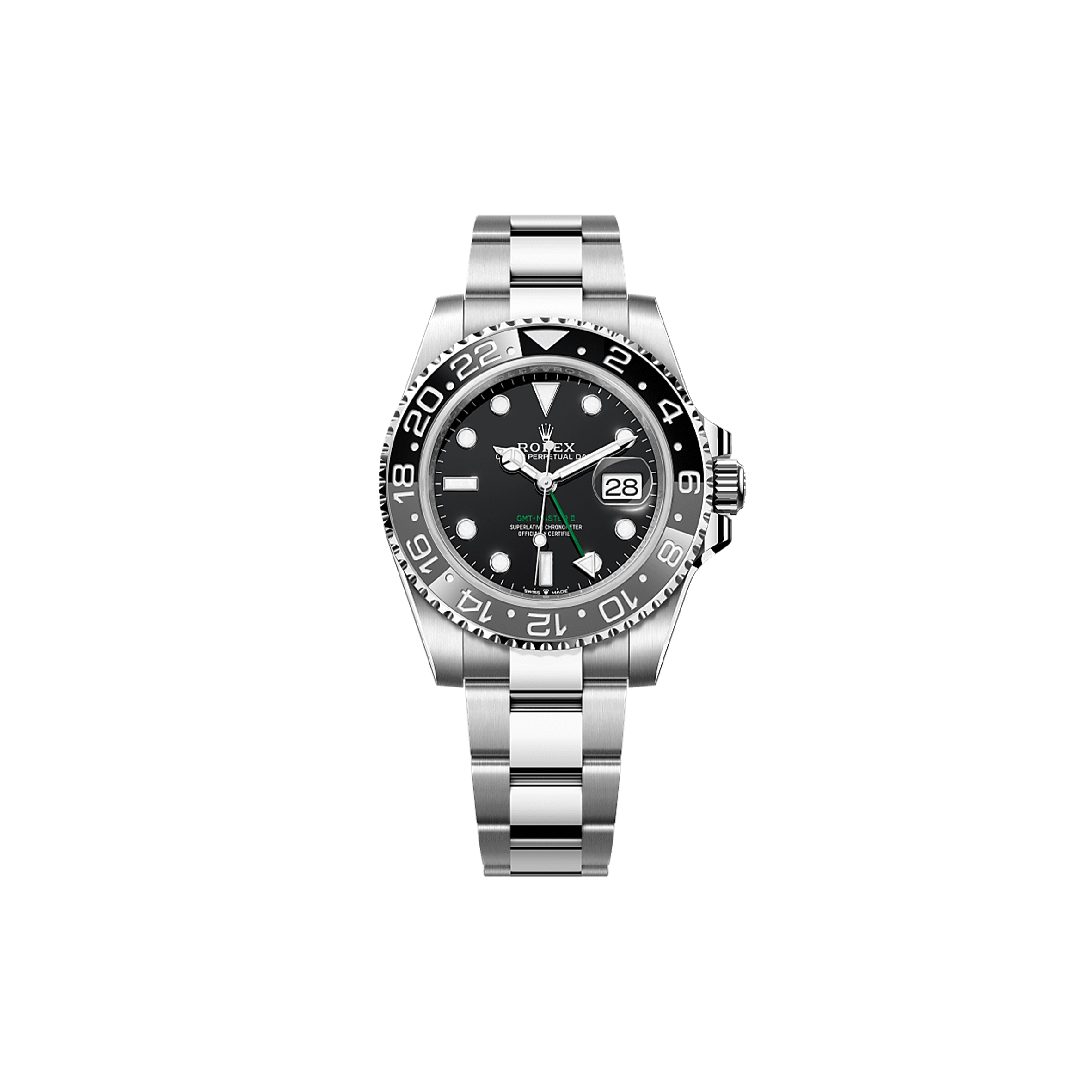 ROLEX GMT-MASTER II OYSTER, 40 MM, OYSTERSTEEL WATCH 126710GRNR