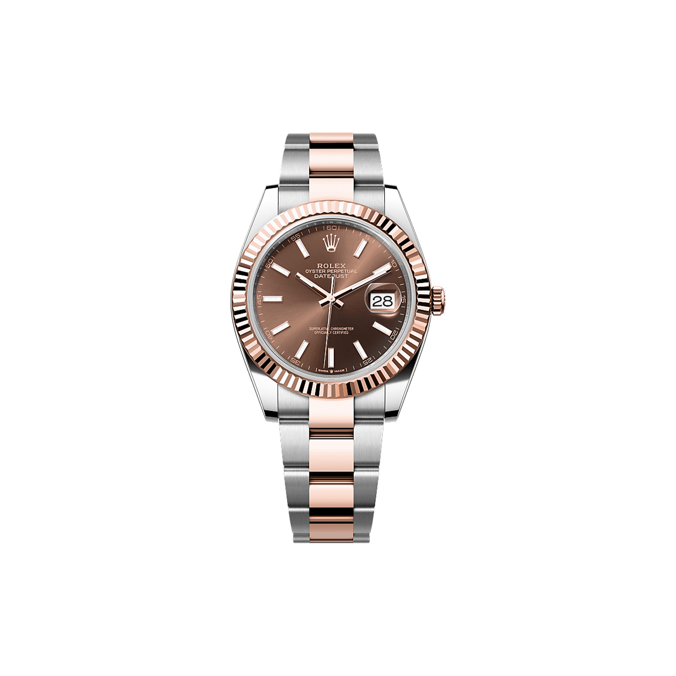 ROLEX DATEJUST 41 OYSTER, 41 MM, OYSTERSTEEL AND EVEROSE GOLD WATCH 126331-0001