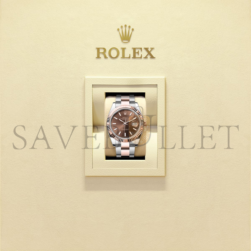 ROLEX DATEJUST 41 OYSTER, 41 MM, OYSTERSTEEL AND EVEROSE GOLD WATCH 126331-0001