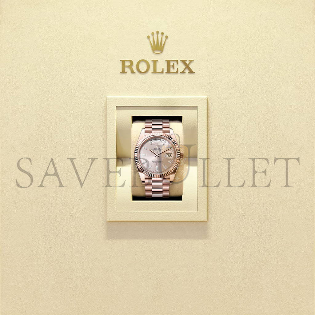 ROLEX DAY-DATE 40 OYSTER, 40 MM, EVEROSE GOLD WATCH 228235-0004