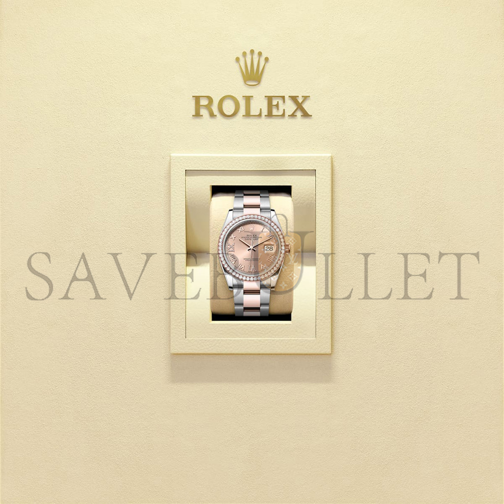 ROLEX DATEJUST 36 OYSTER, 36 MM, OYSTERSTEEL, EVEROSE GOLD AND DIAMONDS WATCH 126281RBR-0016