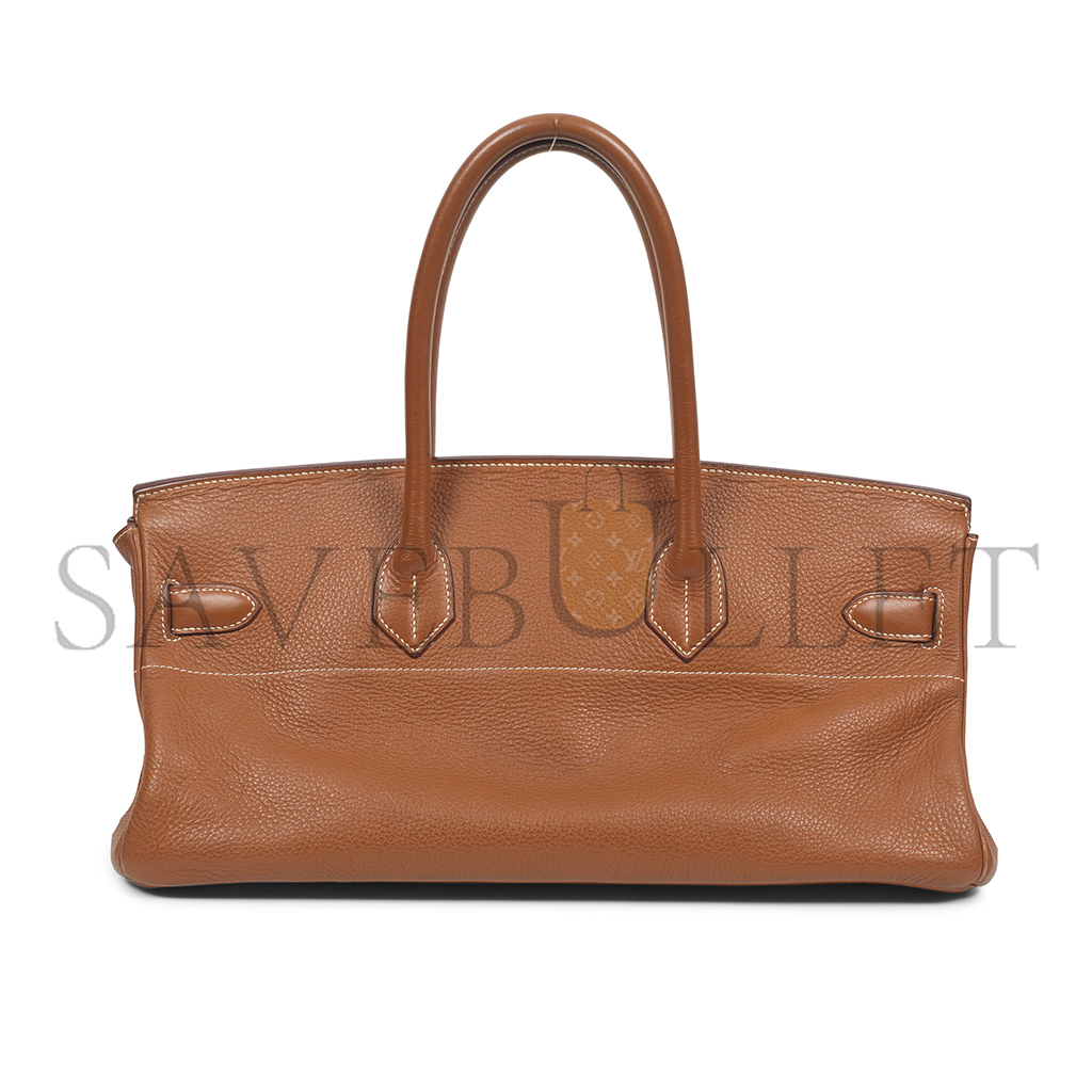 HERMES MASTER SHOULDER BIRKIN 42 TOGO GOLDEN BROWN LEATHER GOLD BUCKLE BAG 116571 (42*21*16cm)