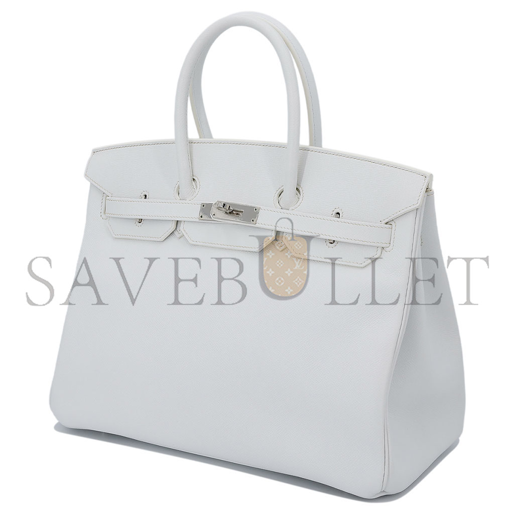 HERMÈS MASTER BIRKIN 35 TOGO LEATHER WHITE SILVER BUCKLE BAG H028369CK01 (35*28*18cm)