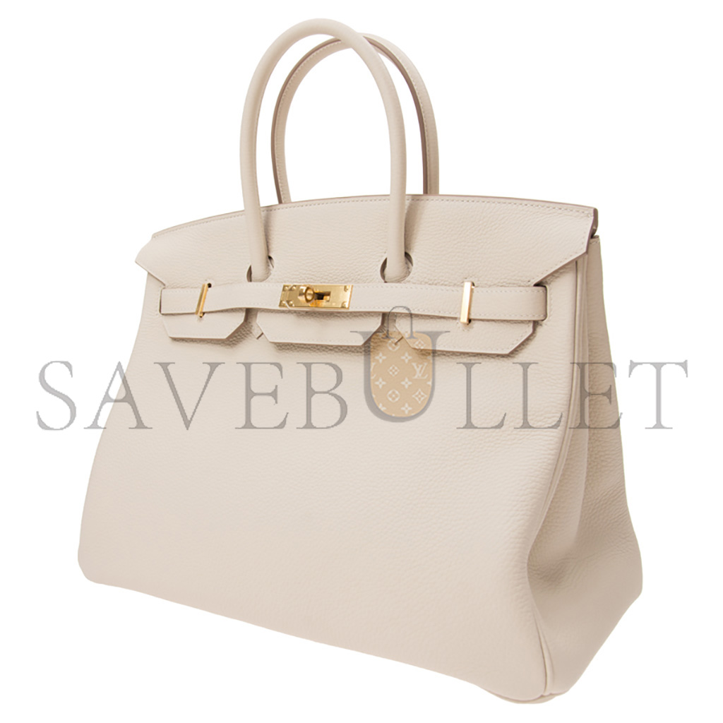 HERMES MASTER BIRKIN 35 TOGO LEATHER MILKSHAKE PLATINUM BUCKLE BAG BK3510TGGP (35*28*18cm)