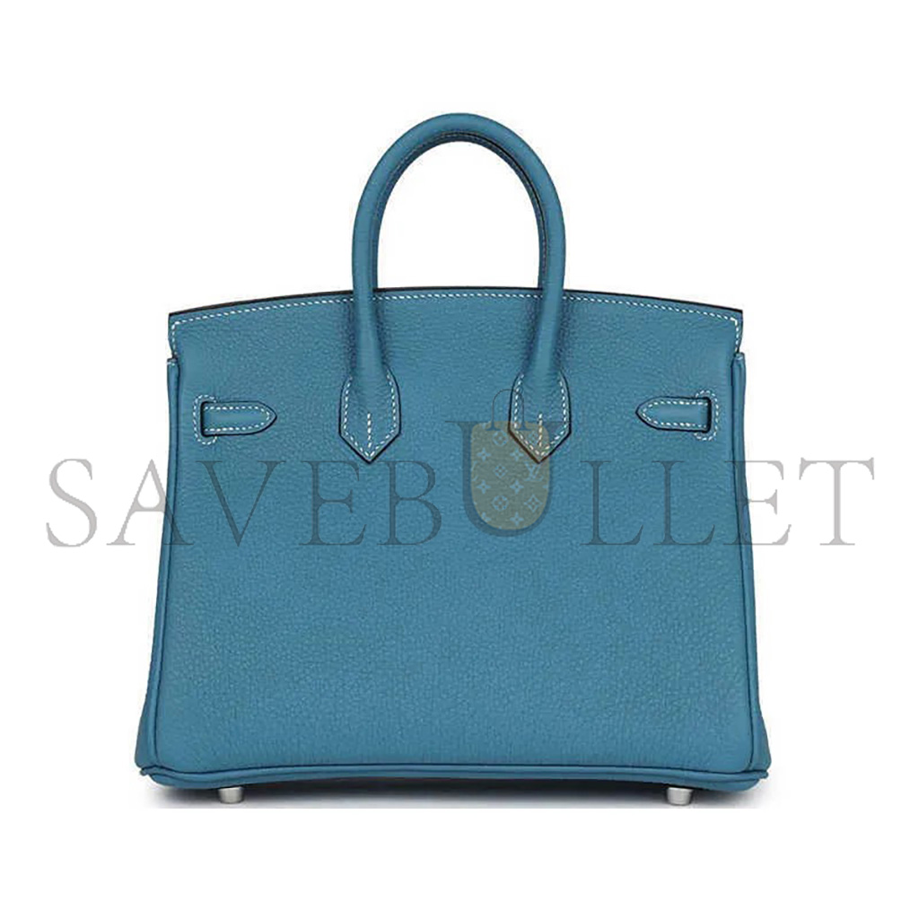 HERMÈS MASTER BIRKIN 30 TOGO LEATHER DUCK BLUE SILVER BUCKLE 1015671846 (30*23*15cm)