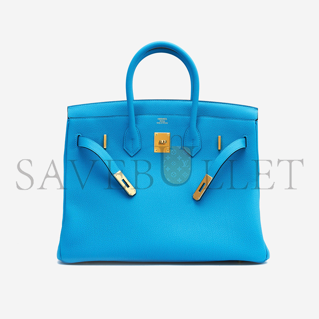 HERMÈS BIRKIN 25 TOGO LEATHER BLUE GOLD BUCKLE BAG MSBK2300910 (25*20*13cm)