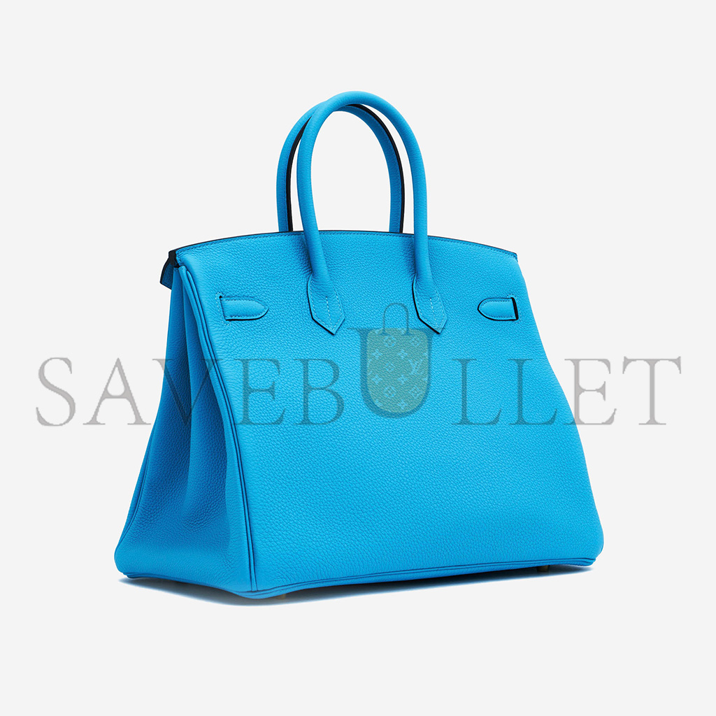 HERMÈS BIRKIN 25 TOGO LEATHER BLUE GOLD BUCKLE BAG MSBK2300910 (25*20*13cm)