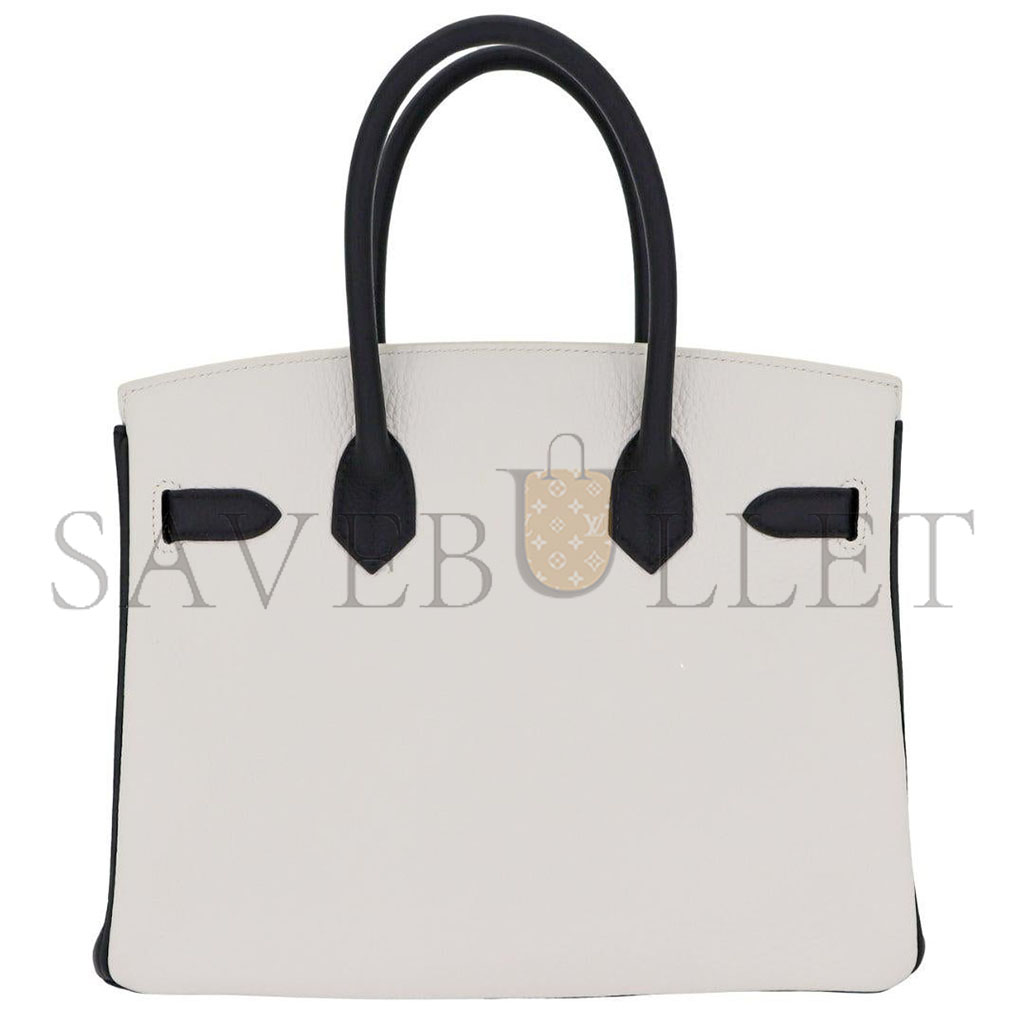 HERMES MASTER BIRKIN 30 TOGO LEATHER MILKSHAKE WHITE SILVER BUCKLE BAG 2632222857052 (30*23*15cm)