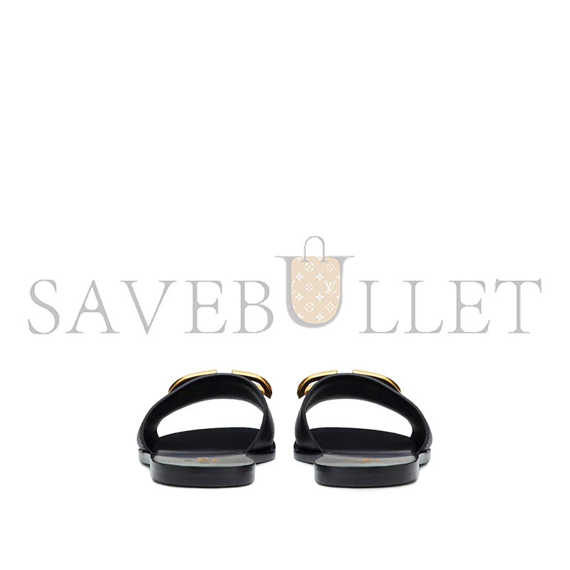 VALENTINO VLOGO SIGNATURE SLIDE SANDAL IN GRAINY COWHIDE WITH ACCESSORY 5W2S0M21HWS_0NO VALENTINO VLOGO SIGNATURE SLIDE SANDAL IN GRAINY COWHIDE WITH ACCESSORY 5W2S0M21HWS_0NO