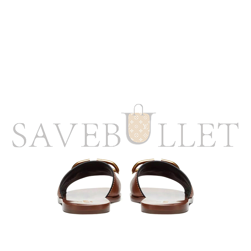 VALENTINO VLOGO SIGNATURE SLIDE SANDAL IN GRAINY COWHIDE WITH ACCESSORY 3W2S0M21HWS_0CR VALENTINO VLOGO SIGNATURE SLIDE SANDAL IN GRAINY COWHIDE WITH ACCESSORY 3W2S0M21HWS_0CR