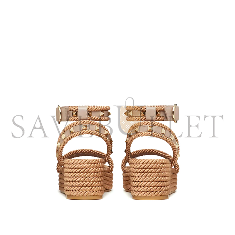 VALENTINO ROCKSTUD FLATFORM SANDAL IN CALFSKIN 45MM 6W2S0GI3BAE_P45 VALENTINO ROCKSTUD FLATFORM SANDAL IN CALFSKIN 45MM 6W2S0GI3BAE_P45