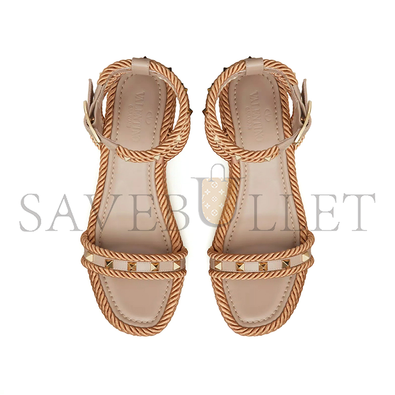 VALENTINO ROCKSTUD FLATFORM SANDAL IN CALFSKIN 45MM 6W2S0GI3BAE_P45 VALENTINO ROCKSTUD FLATFORM SANDAL IN CALFSKIN 45MM 6W2S0GI3BAE_P45