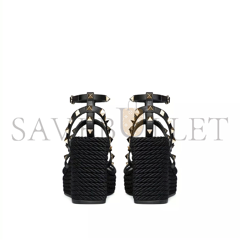 VALENTINO ROCKSTUD ANKLE STRAP WEDGE SANDAL IN CALFSKIN LEATHER 95MM 5W2S0F95BAE_0NO VALENTINO ROCKSTUD ANKLE STRAP WEDGE SANDAL IN CALFSKIN LEATHER 95MM 5W2S0F95BAE_0NO