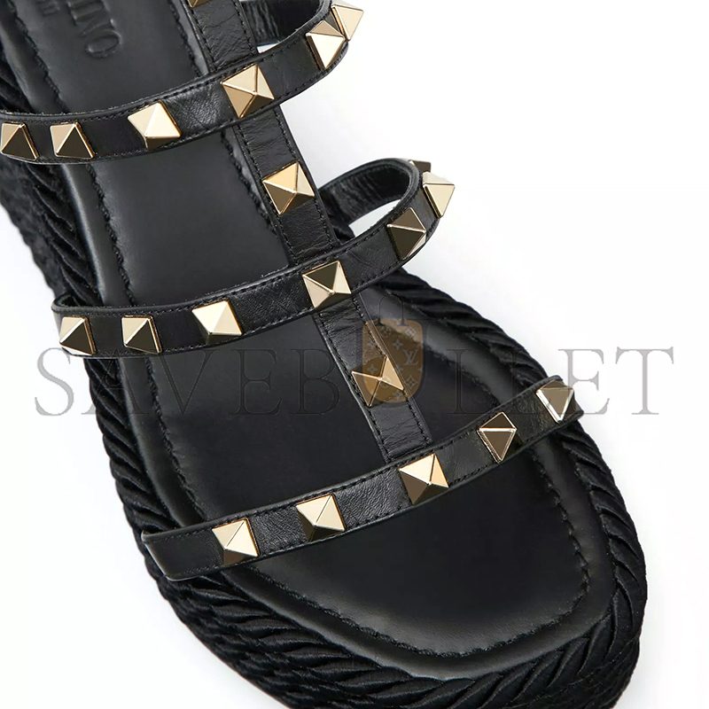 VALENTINO ROCKSTUD ANKLE STRAP WEDGE SANDAL IN CALFSKIN LEATHER 95MM 5W2S0F95BAE_0NO VALENTINO ROCKSTUD ANKLE STRAP WEDGE SANDAL IN CALFSKIN LEATHER 95MM 5W2S0F95BAE_0NO