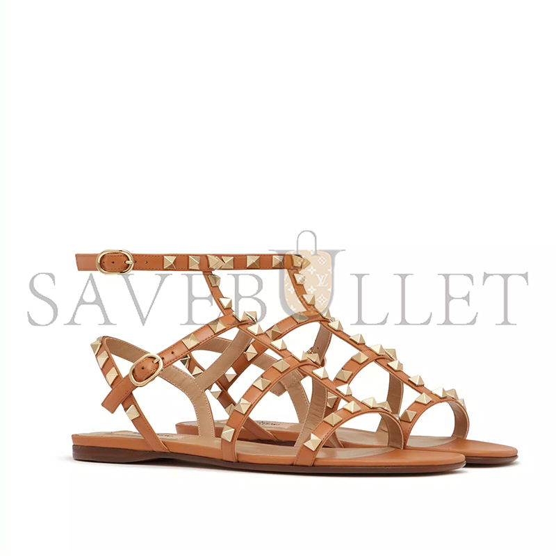 VALENTINO ROCKSTUD FLAT CALFSKIN SANDAL WITH STRAPS 4W2S0A05VOD_KEL VALENTINO ROCKSTUD FLAT CALFSKIN SANDAL WITH STRAPS 4W2S0A05VOD_KEL