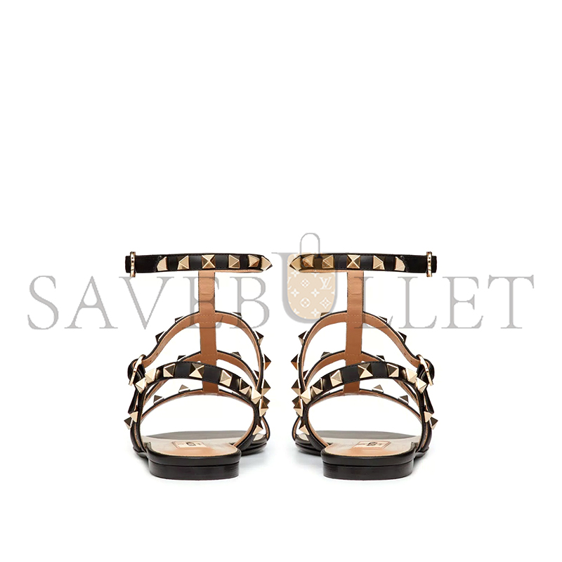 VALENTINO ROCKSTUD FLAT CALFSKIN SANDAL WITH STRAPS 5W2S0A05VOD_0NO VALENTINO ROCKSTUD FLAT CALFSKIN SANDAL WITH STRAPS 5W2S0A05VOD_0NO
