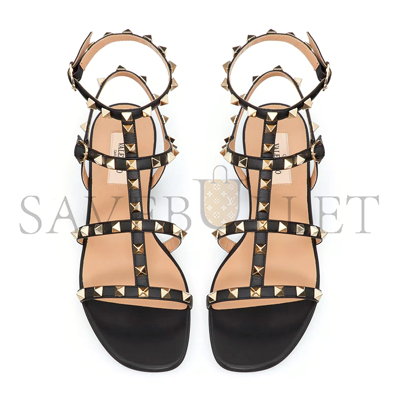 VALENTINO ROCKSTUD FLAT CALFSKIN SANDAL WITH STRAPS 5W2S0A05VOD_0NO VALENTINO ROCKSTUD FLAT CALFSKIN SANDAL WITH STRAPS 5W2S0A05VOD_0NO
