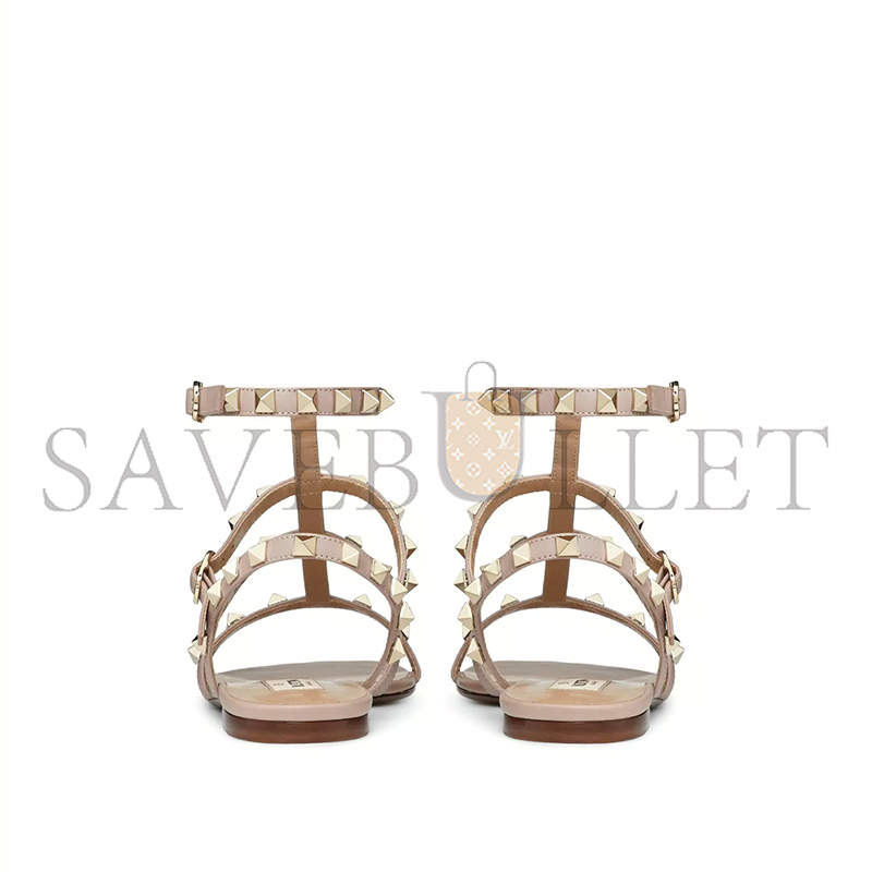 VALENTINO ROCKSTUD FLAT CALFSKIN SANDAL WITH STRAPS 5W2S0A05VOD_P45 VALENTINO ROCKSTUD FLAT CALFSKIN SANDAL WITH STRAPS 5W2S0A05VOD_P45