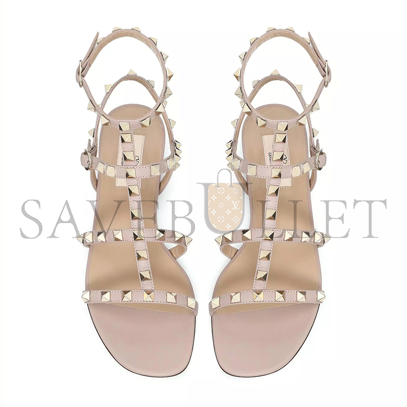 VALENTINO ROCKSTUD FLAT CALFSKIN SANDAL WITH STRAPS 5W2S0A05VOD_P45 VALENTINO ROCKSTUD FLAT CALFSKIN SANDAL WITH STRAPS 5W2S0A05VOD_P45