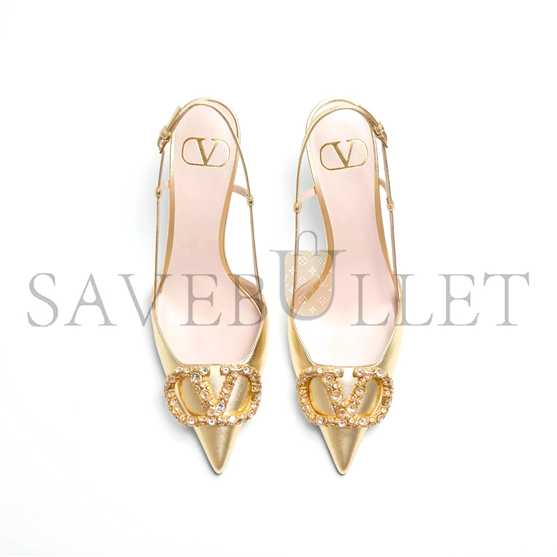 VALENTINO VLOGO SIGNATURE SLINGBACK PUMP IN LAMINATED NAPPA LEATHER 80MM 6W2S0R01LUY_9MR VALENTINO VLOGO SIGNATURE SLINGBACK PUMP IN LAMINATED NAPPA LEATHER 80MM 6W2S0R01LUY_9MR