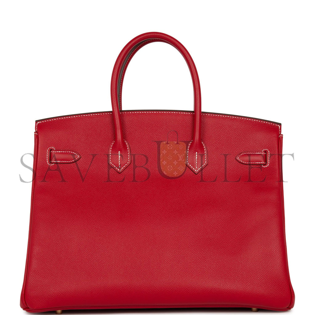 HERMES BIRKIN 35 ROUGE CASAQUE CANDY EPSOM PERMABRASS HARDWARE (35cm)