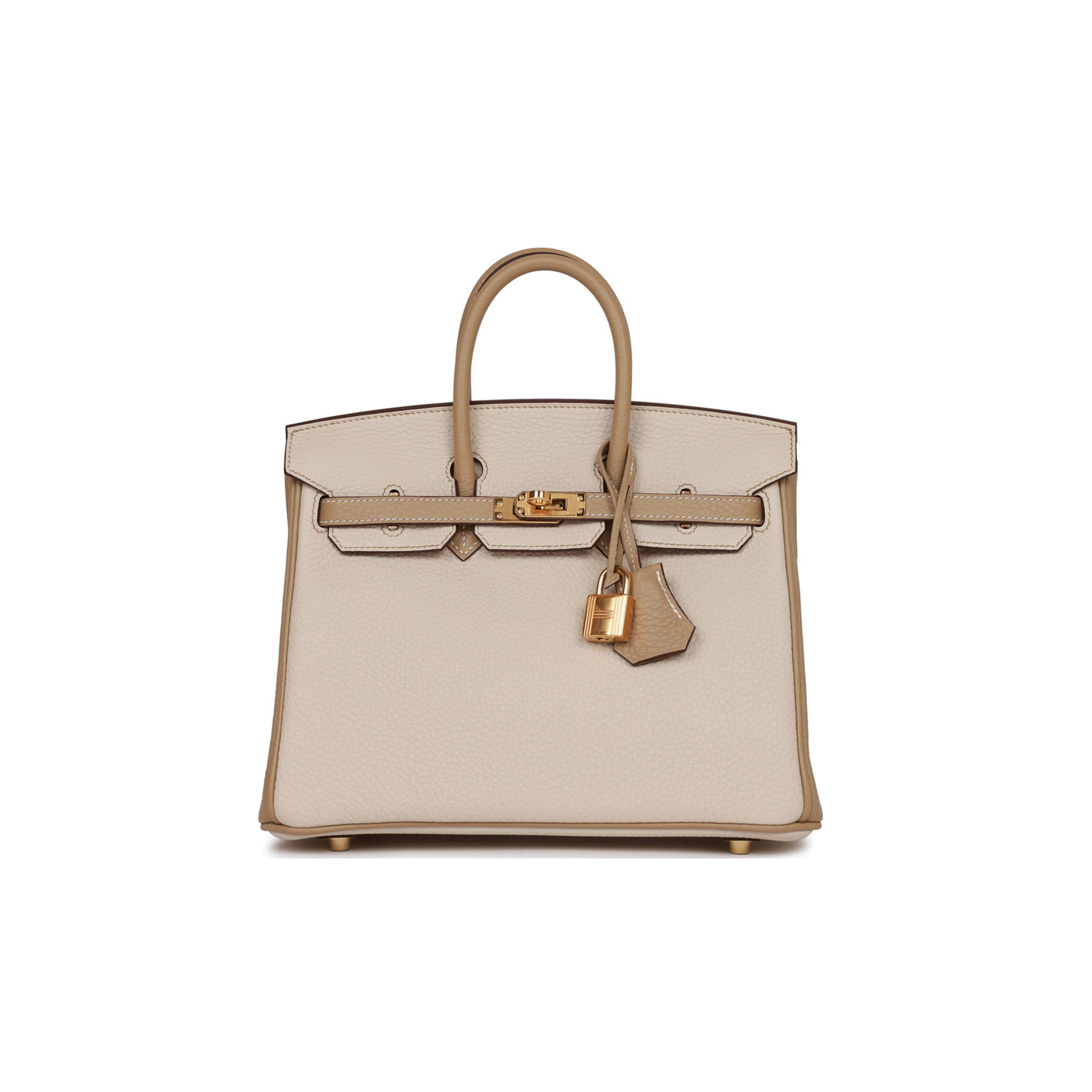 HERMES SPECIAL ORDER (HSS) BIRKIN 25 CRAIE AND TRENCH TOGO GOLD HARDWARE HANDMADE (25cm)