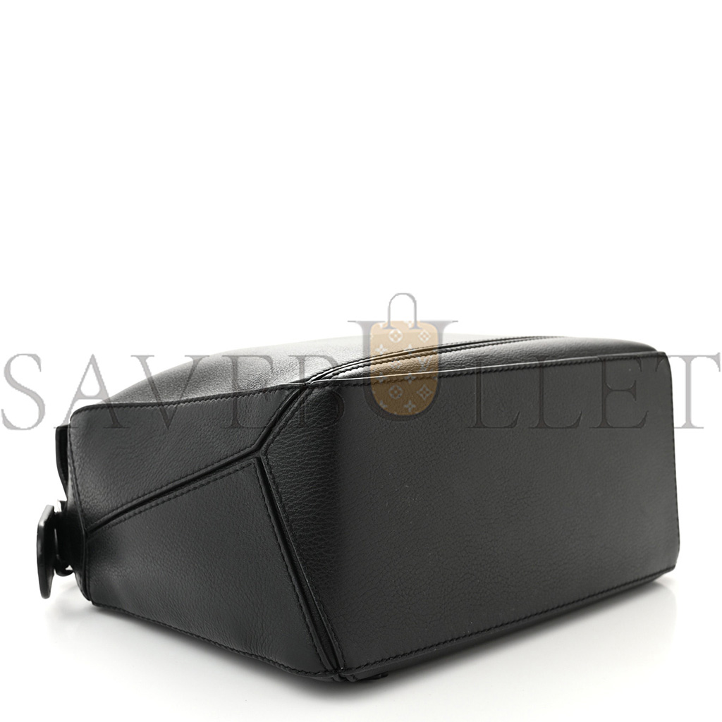 LOEWE CALFSKIN SMALL PUZZLE BAG BLACK (24*16.5*10.5cm)