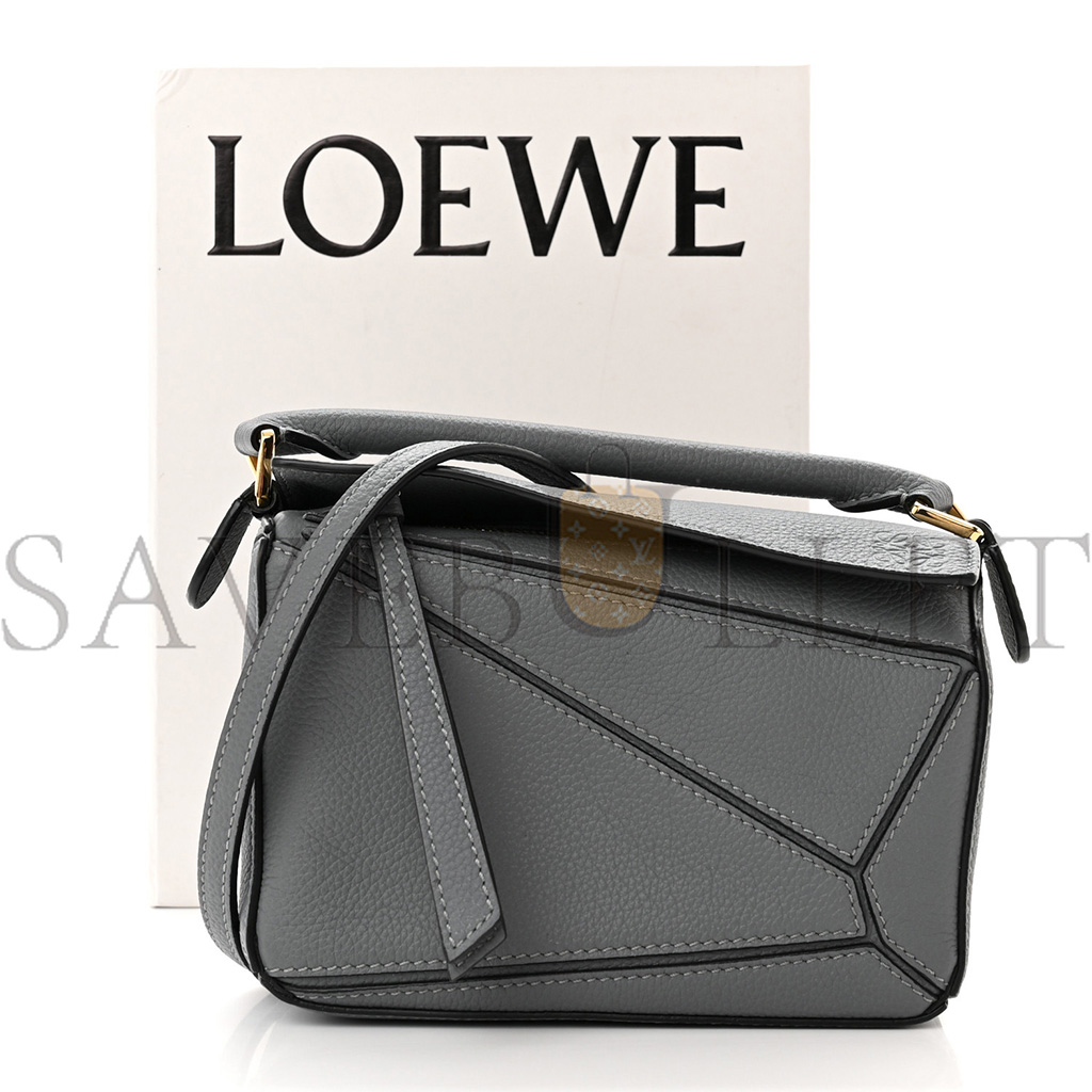 LOEWE CALFSKIN MINI PUZZLE BAG ASPHALT GREY (18*12.5*8cm)