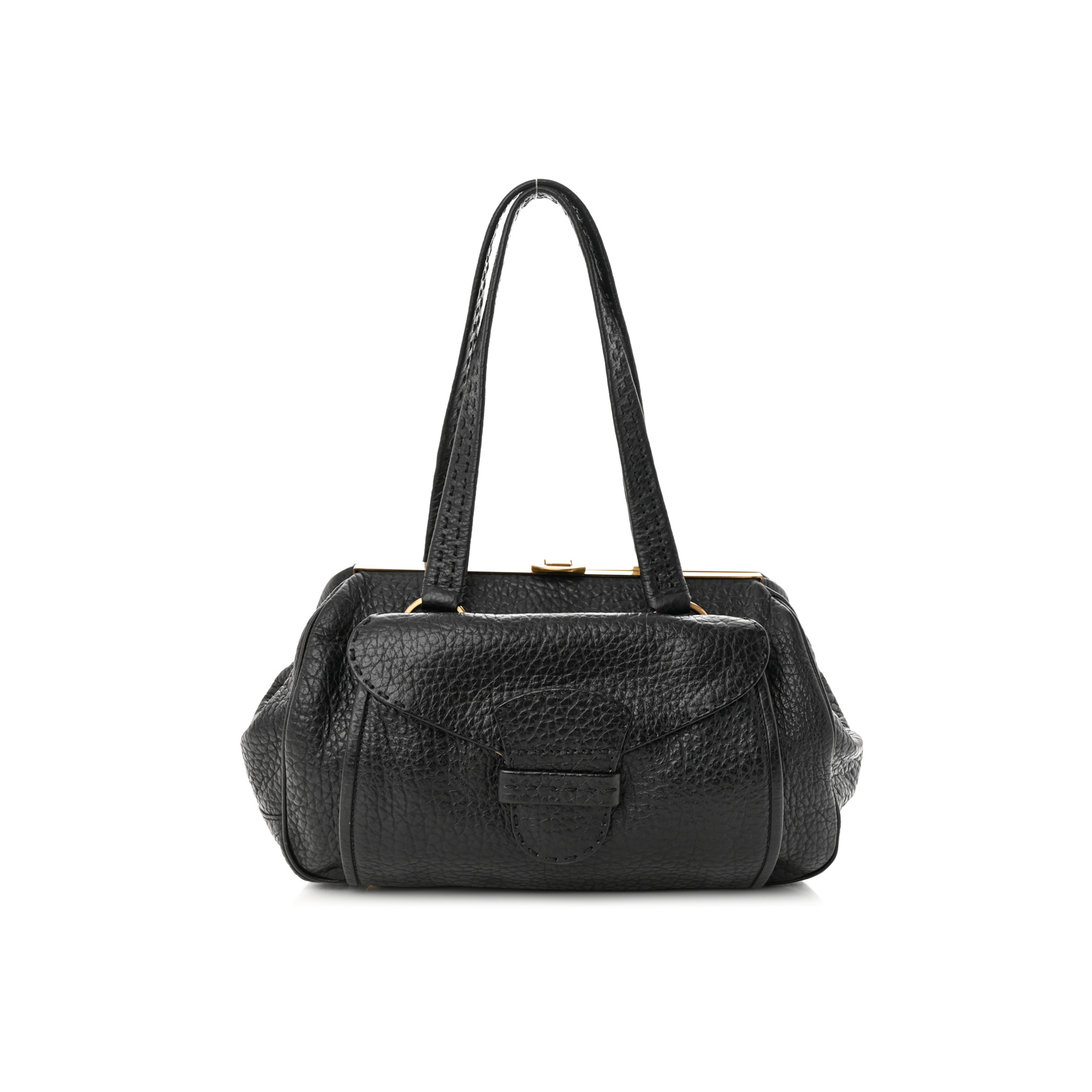 PRADA CERVO BERLINO SATCHEL BLACK (31*20*15cm)