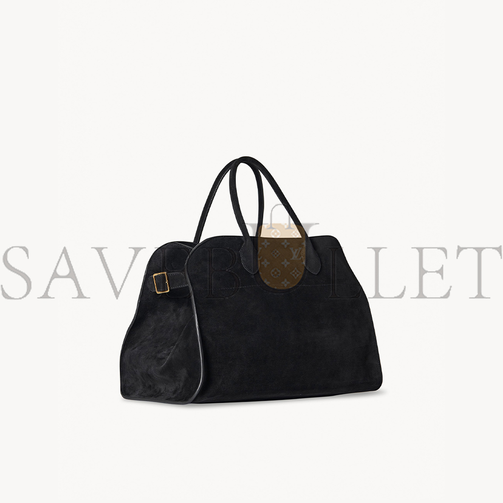 THE ROW SOFT MARGAUX 15 BAG IN SUEDE BLACK W1255L25BLSG (38*28*23cm)