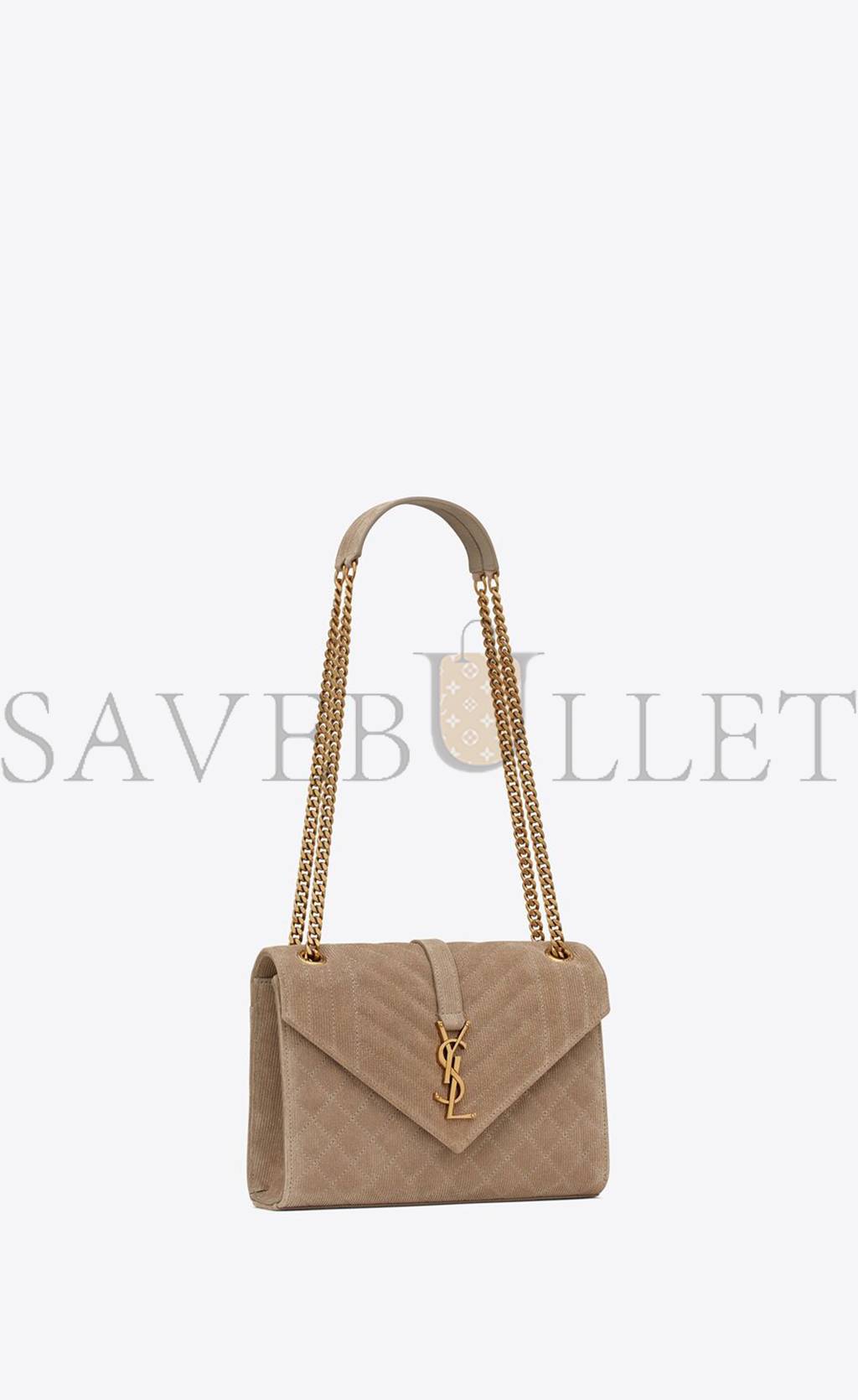 YSL ENVELOPE MEDIUM CHAIN BAG IN MIX MATELASS&EACUTE; CORDUROY 600185AAAOK2826 (24*17.5*6cm)