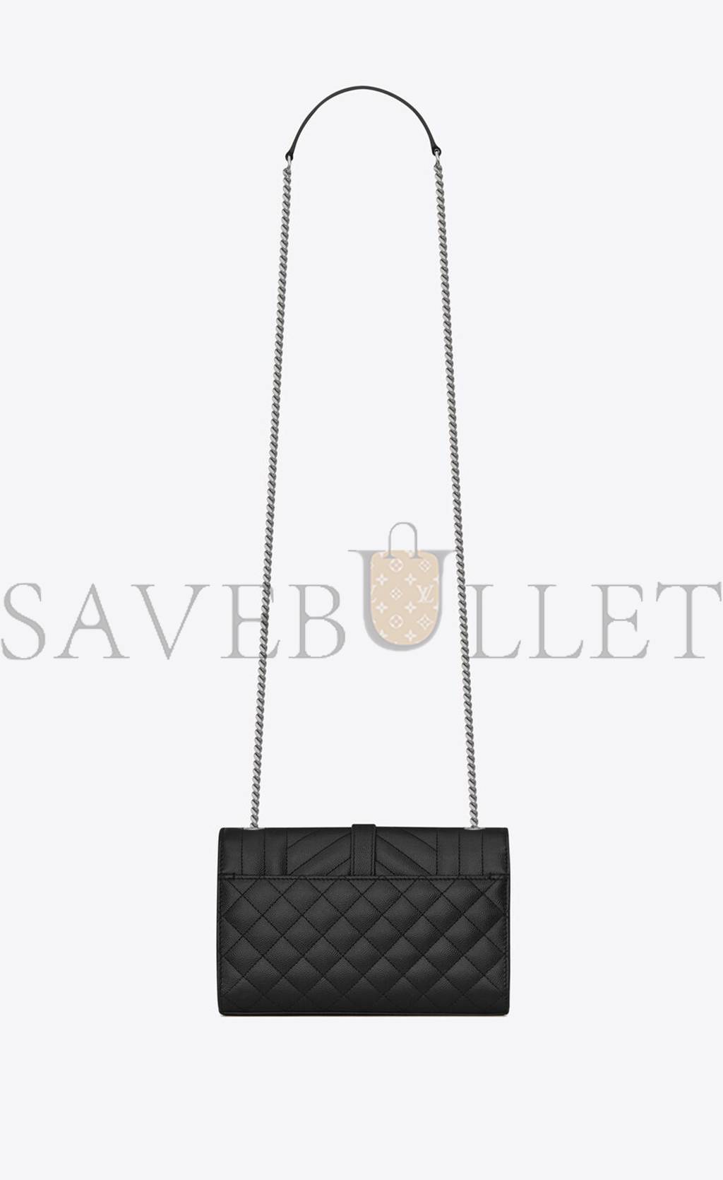 YSL ENVELOPE SMALL BAG IN MIX MATELASS&EACUTE; GRAIN DE POUDRE EMBOSSED LEATHER 600195BOW921000 (21*13*6cm)